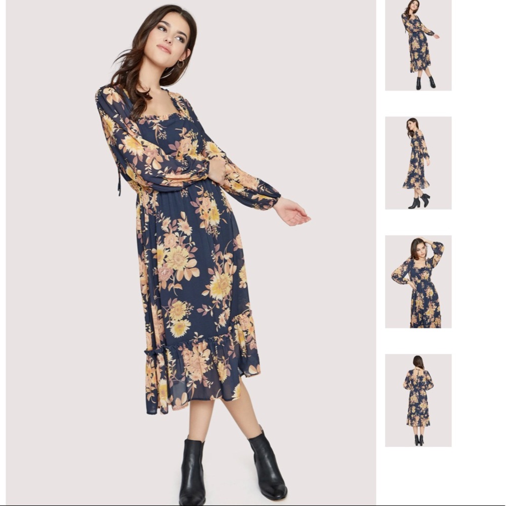 LOST + WONDER POET'S DREAM MIDI DRESS